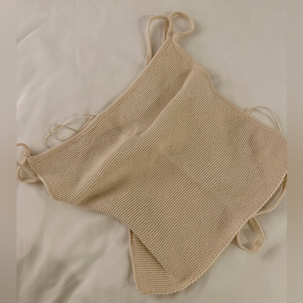 Zara Cream Knit Sleeveless Top